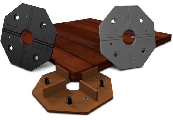 Hardwood deck tile connector system from DeckWise®