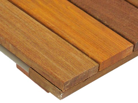 Ipe Smooth WiseTile® Hardwood Deck Tile close up