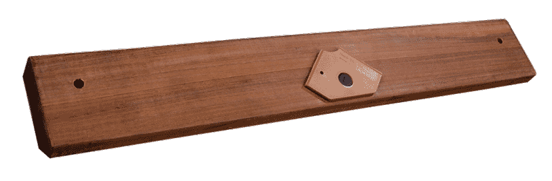Deck tile edge trim bottom view with deck tile connector