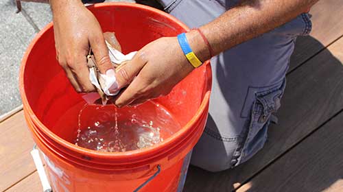 Be sure to dispose of your oil saturated deck rags