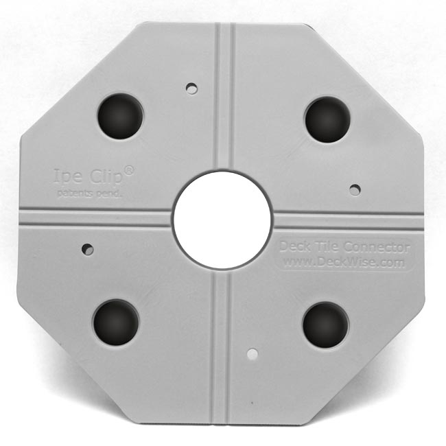 Modular hardwood Deck Tile Connector - Concrete Grey