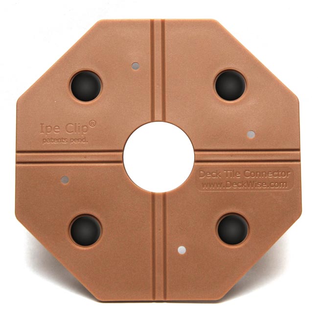 Modular hardwood Deck Tile Connector - Hardwood Brown