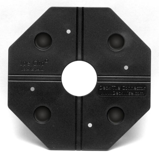 Modular hardwood Deck Tile Connector - Shadowline Black