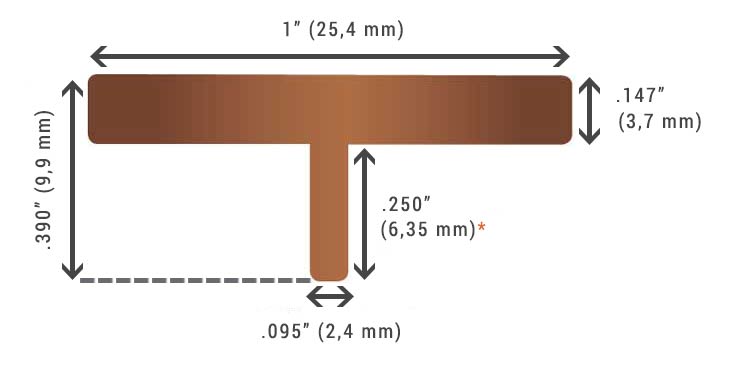 Ipe Clip® Standard dimensions diagram