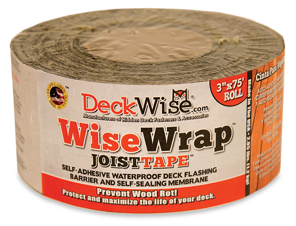 DeckWise® WiseWrap<sup>®</sup> JoistTape™ self-adhesive deck flashing & anti-corrosion barrier