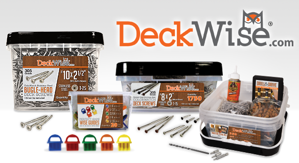 Deck screws, spacers, hardwood plugs, drill bits & tips